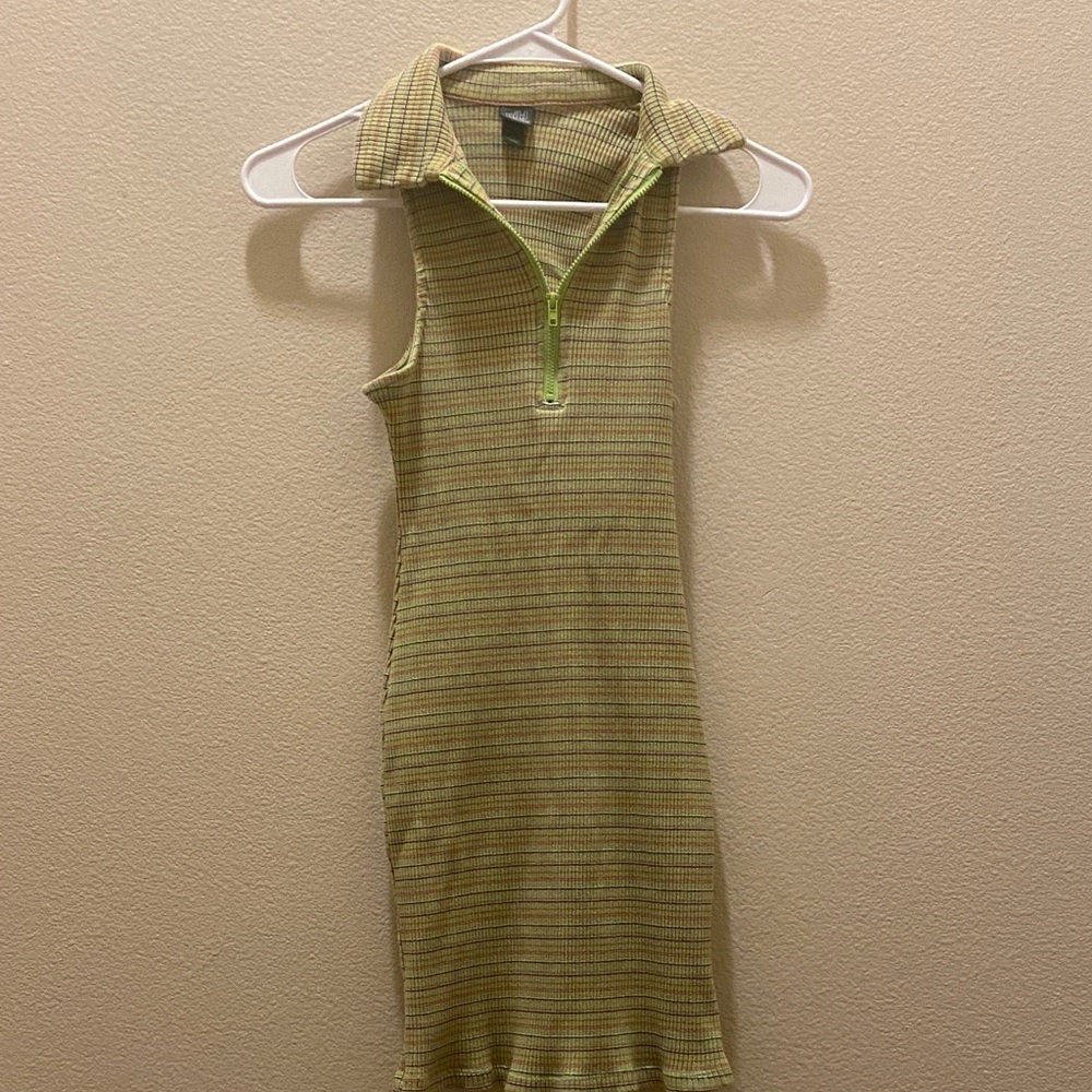 Striped Green body con dress size small